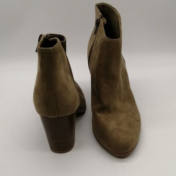 Old Navy Womens Ankle Bootie Sage Block High Heel Side Zip Almond Toe Sz 8.5 M - Picture 3 of 9